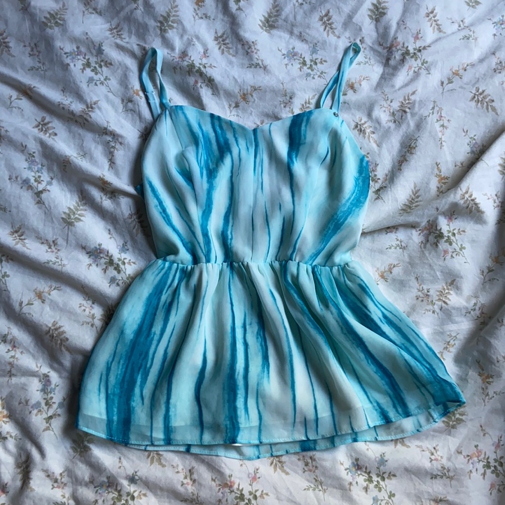 Guess Los Angeles aquamarine peplum top size xs never worn
